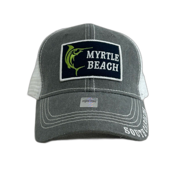 Mahi Surf Co Cap Hat Snapback Color Grey White Myrtle Beach South Carolina - Picture 2 of 11